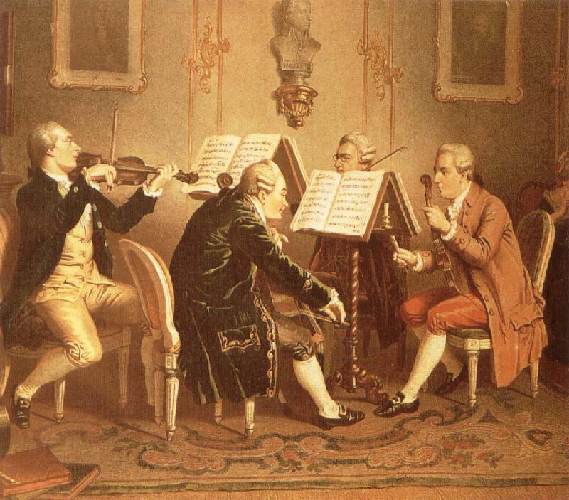 hans werer henze A string quartet of the 18th century oil painting picture